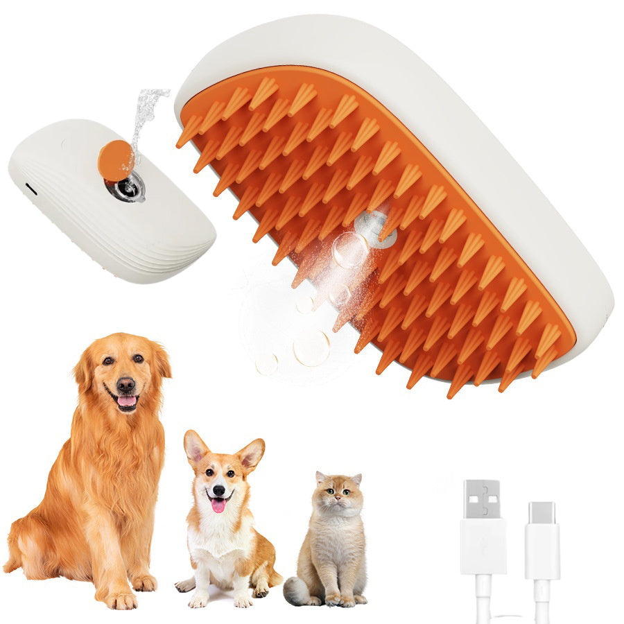 Brosse Vapeur Anti-Poils 3-en-1 pour Chats et Chiens